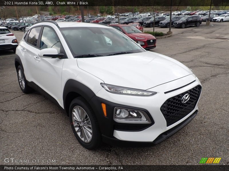 Chalk White / Black 2021 Hyundai Kona SEL AWD