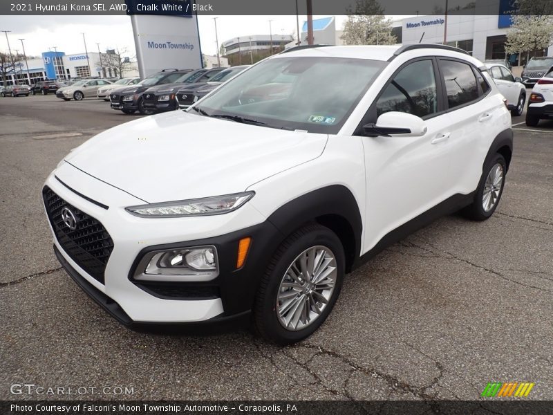 Chalk White / Black 2021 Hyundai Kona SEL AWD