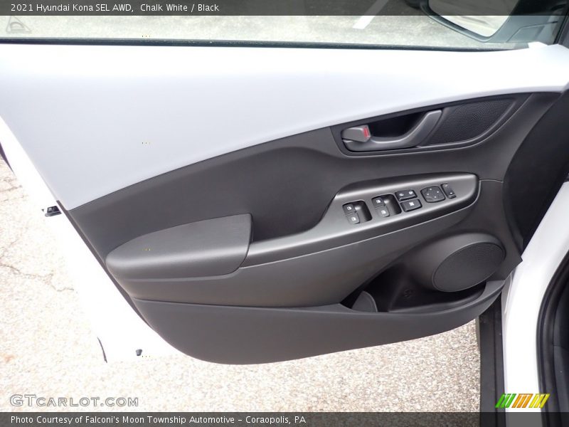 Chalk White / Black 2021 Hyundai Kona SEL AWD