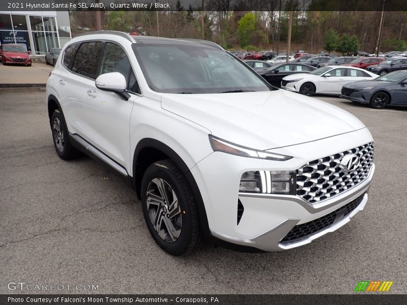 Quartz White / Black 2021 Hyundai Santa Fe SEL AWD