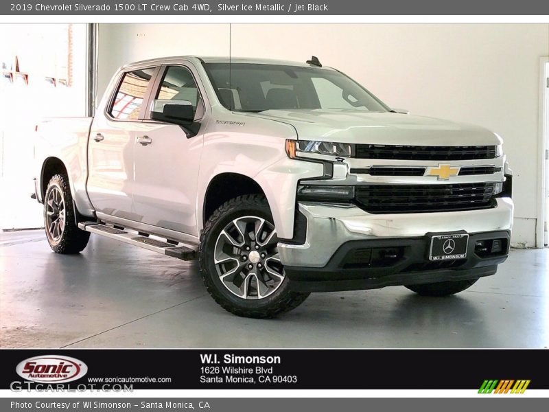 Silver Ice Metallic / Jet Black 2019 Chevrolet Silverado 1500 LT Crew Cab 4WD