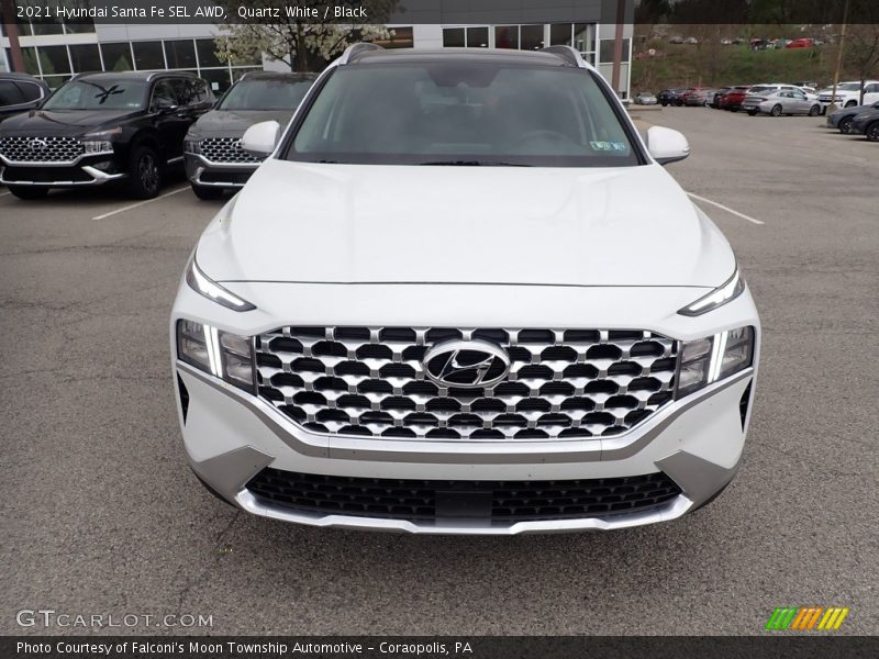 Quartz White / Black 2021 Hyundai Santa Fe SEL AWD