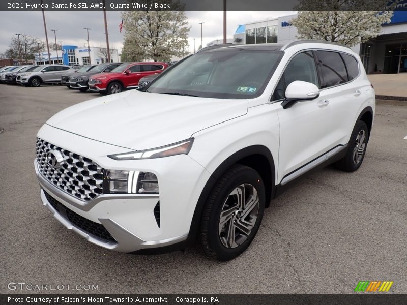 Quartz White / Black 2021 Hyundai Santa Fe SEL AWD