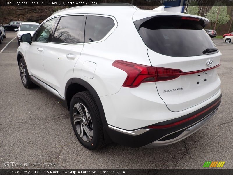 Quartz White / Black 2021 Hyundai Santa Fe SEL AWD