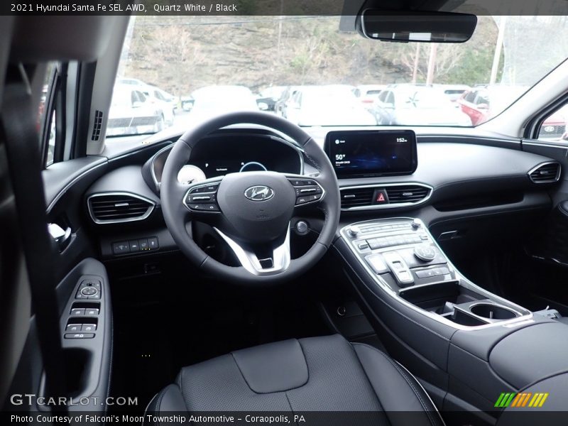 Quartz White / Black 2021 Hyundai Santa Fe SEL AWD