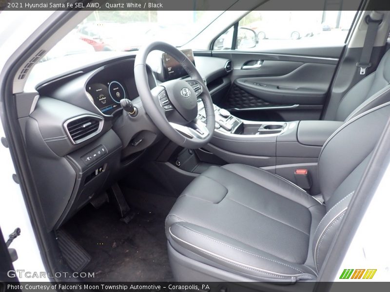 Quartz White / Black 2021 Hyundai Santa Fe SEL AWD