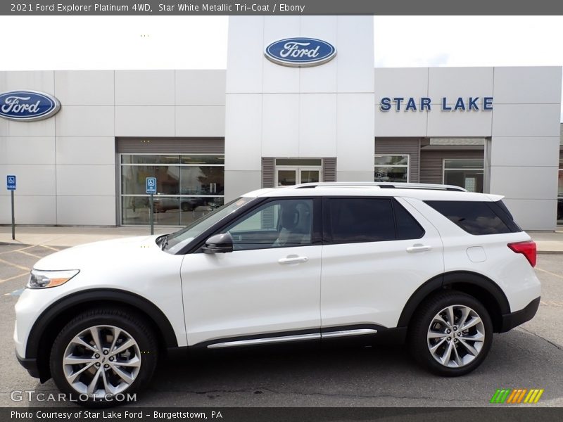 Star White Metallic Tri-Coat / Ebony 2021 Ford Explorer Platinum 4WD