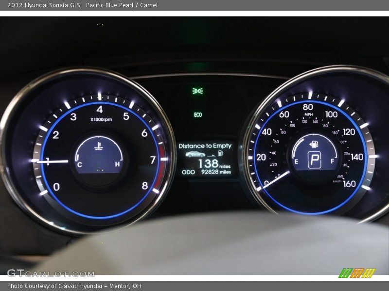 Pacific Blue Pearl / Camel 2012 Hyundai Sonata GLS
