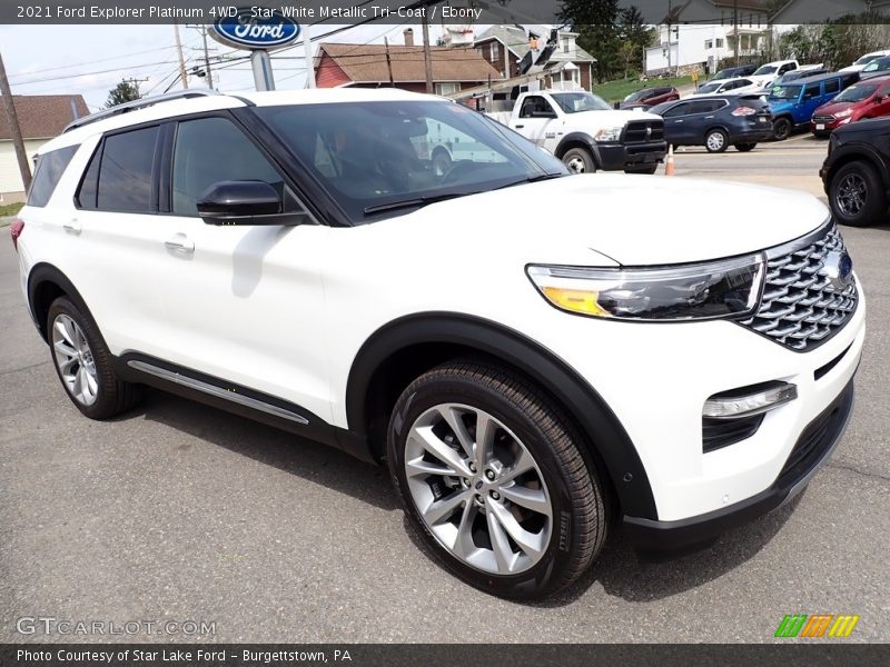 Star White Metallic Tri-Coat / Ebony 2021 Ford Explorer Platinum 4WD