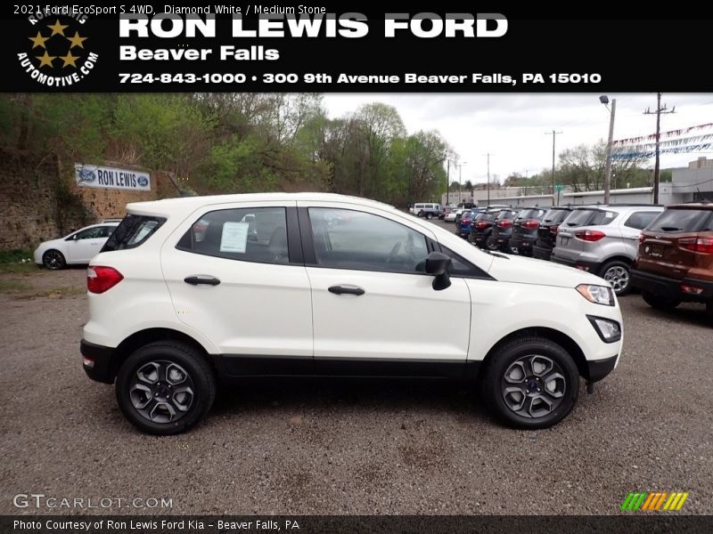 Diamond White / Medium Stone 2021 Ford EcoSport S 4WD