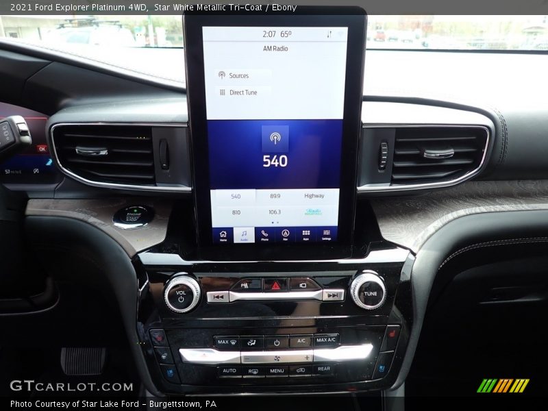 Star White Metallic Tri-Coat / Ebony 2021 Ford Explorer Platinum 4WD