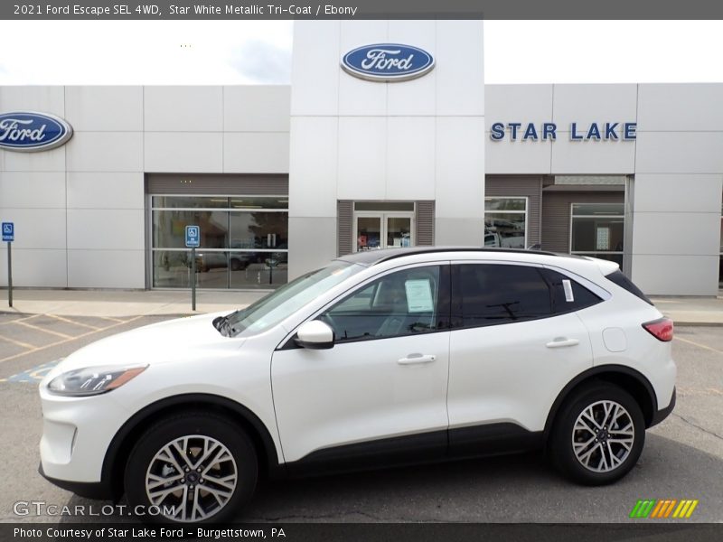 Star White Metallic Tri-Coat / Ebony 2021 Ford Escape SEL 4WD