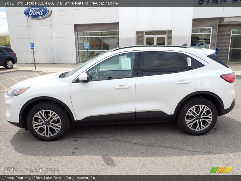 Star White Metallic Tri-Coat / Ebony 2021 Ford Escape SEL 4WD