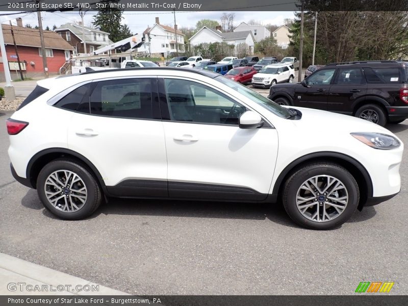 Star White Metallic Tri-Coat / Ebony 2021 Ford Escape SEL 4WD