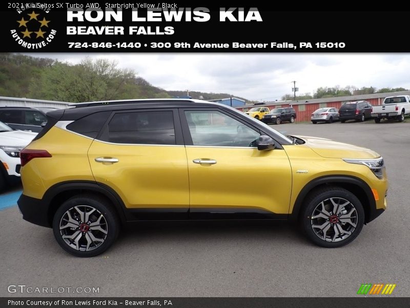 Starbright Yellow / Black 2021 Kia Seltos SX Turbo AWD