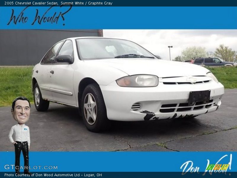 Summit White / Graphite Gray 2005 Chevrolet Cavalier Sedan