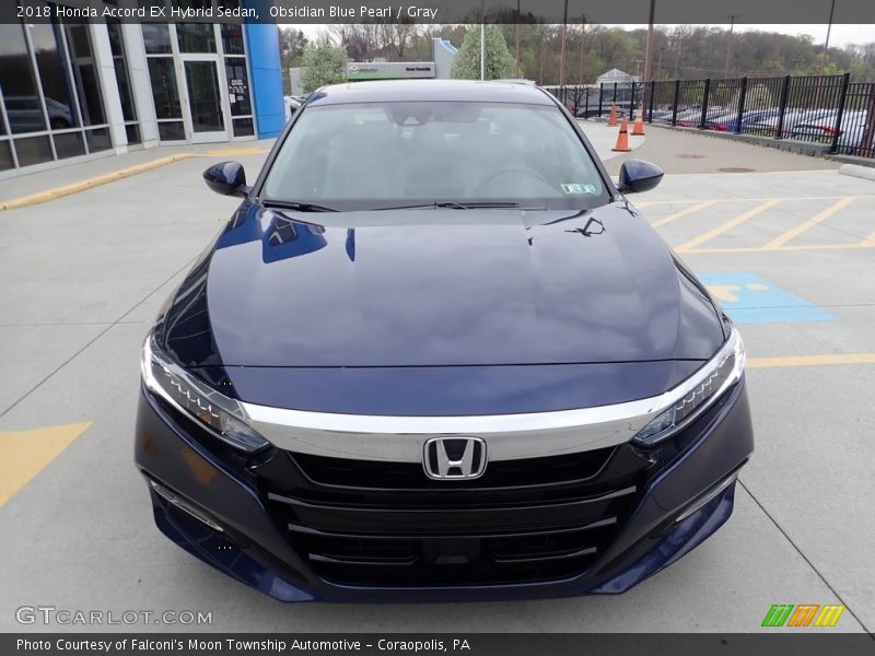 Obsidian Blue Pearl / Gray 2018 Honda Accord EX Hybrid Sedan