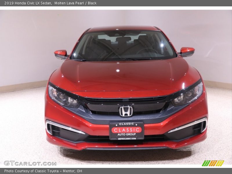 Molten Lava Pearl / Black 2019 Honda Civic LX Sedan