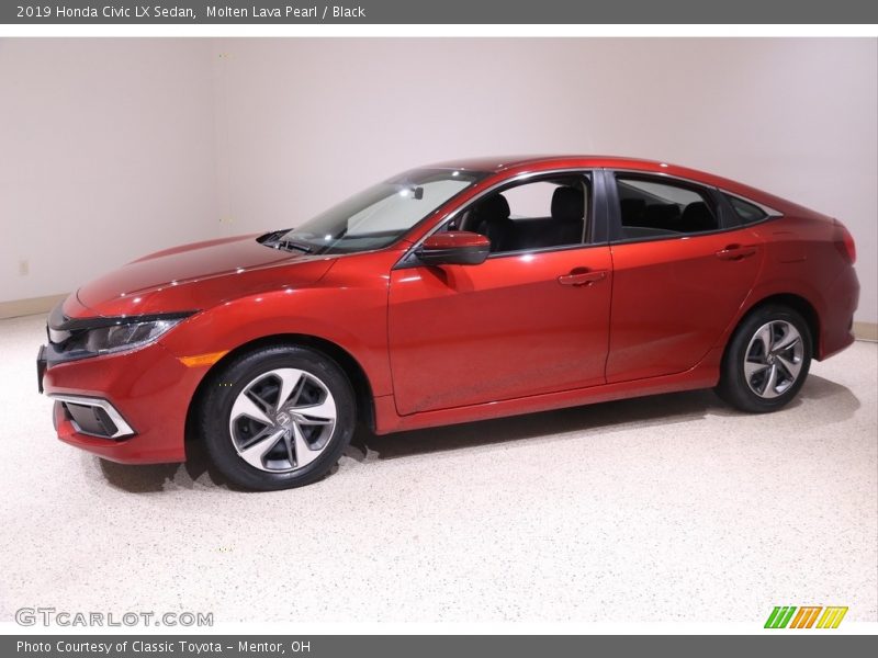 Molten Lava Pearl / Black 2019 Honda Civic LX Sedan
