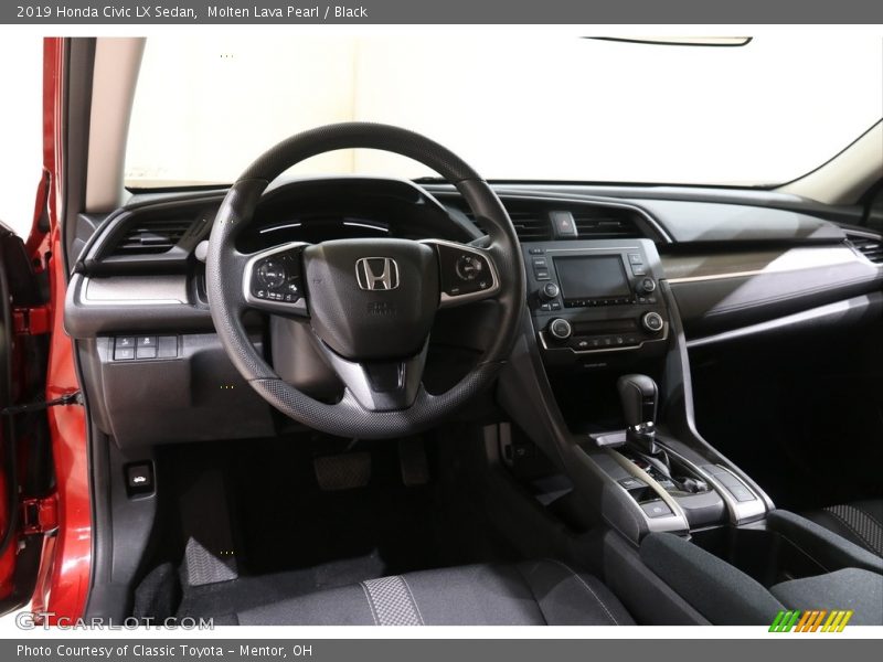 Molten Lava Pearl / Black 2019 Honda Civic LX Sedan