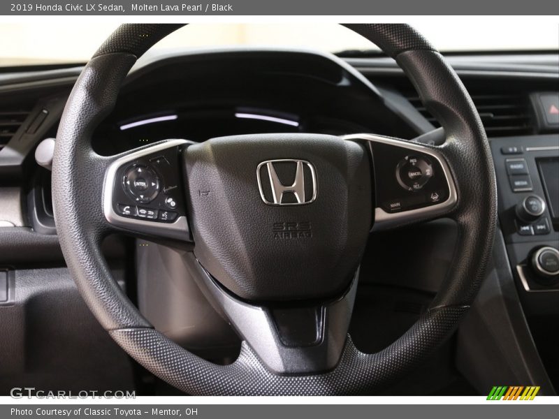Molten Lava Pearl / Black 2019 Honda Civic LX Sedan