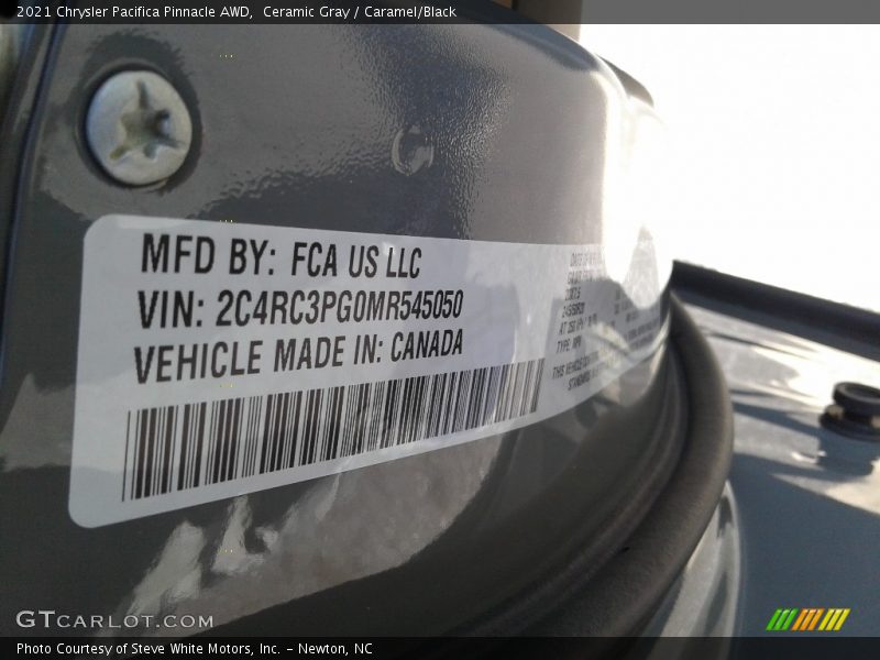 Ceramic Gray / Caramel/Black 2021 Chrysler Pacifica Pinnacle AWD