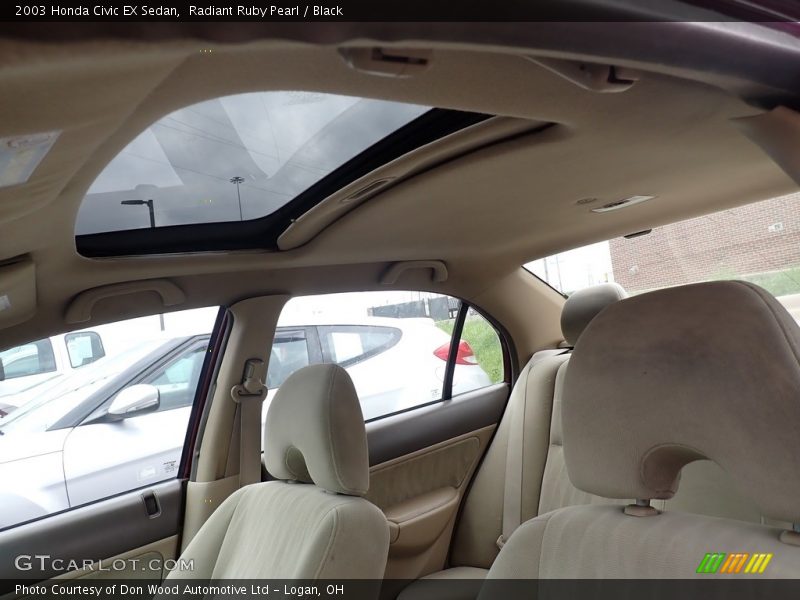 Radiant Ruby Pearl / Black 2003 Honda Civic EX Sedan