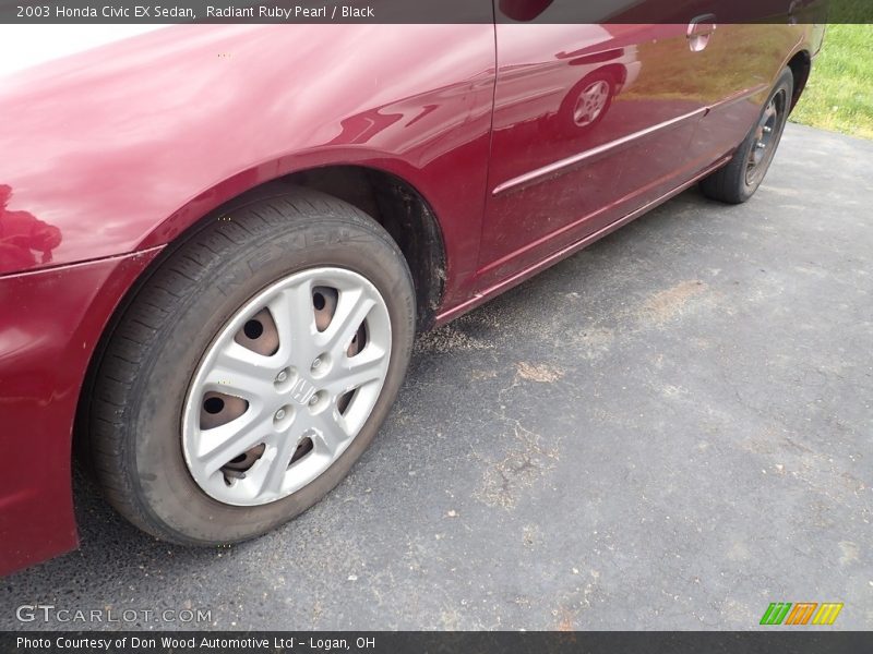 Radiant Ruby Pearl / Black 2003 Honda Civic EX Sedan