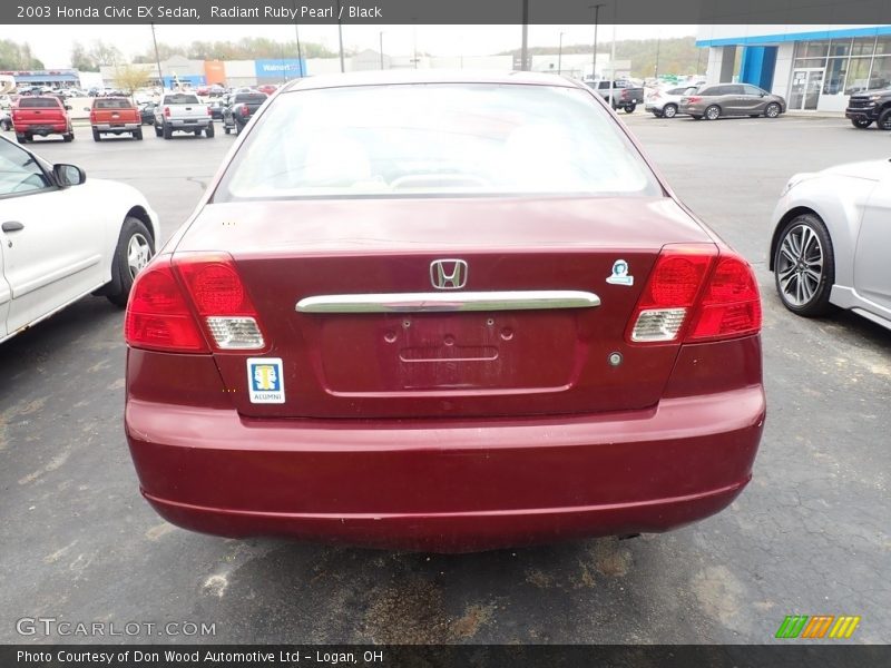 Radiant Ruby Pearl / Black 2003 Honda Civic EX Sedan