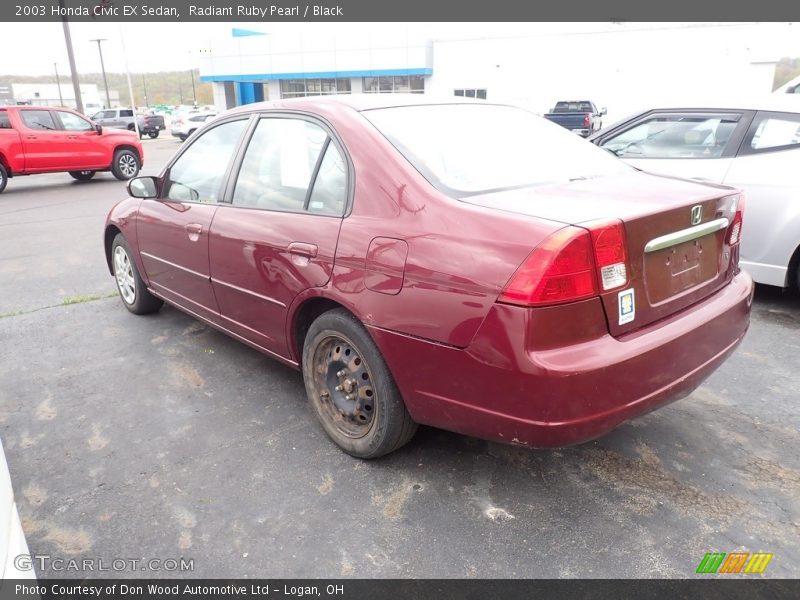 Radiant Ruby Pearl / Black 2003 Honda Civic EX Sedan