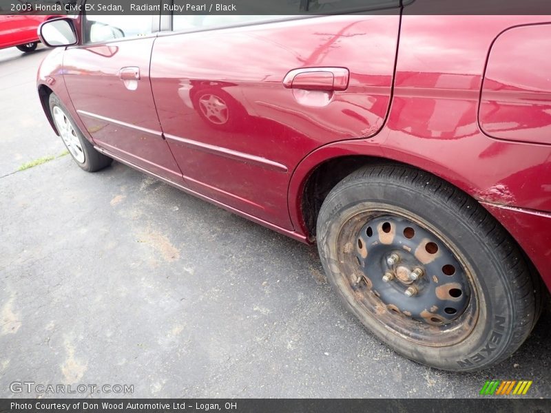 Radiant Ruby Pearl / Black 2003 Honda Civic EX Sedan