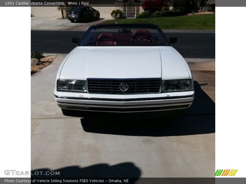 White / Red 1991 Cadillac Allante Convertible