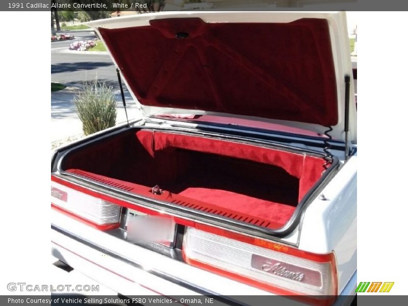 White / Red 1991 Cadillac Allante Convertible