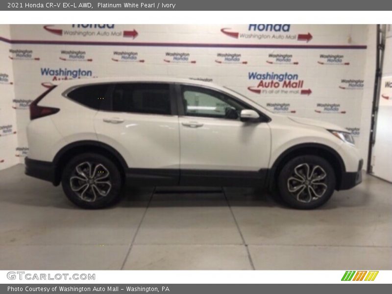 Platinum White Pearl / Ivory 2021 Honda CR-V EX-L AWD