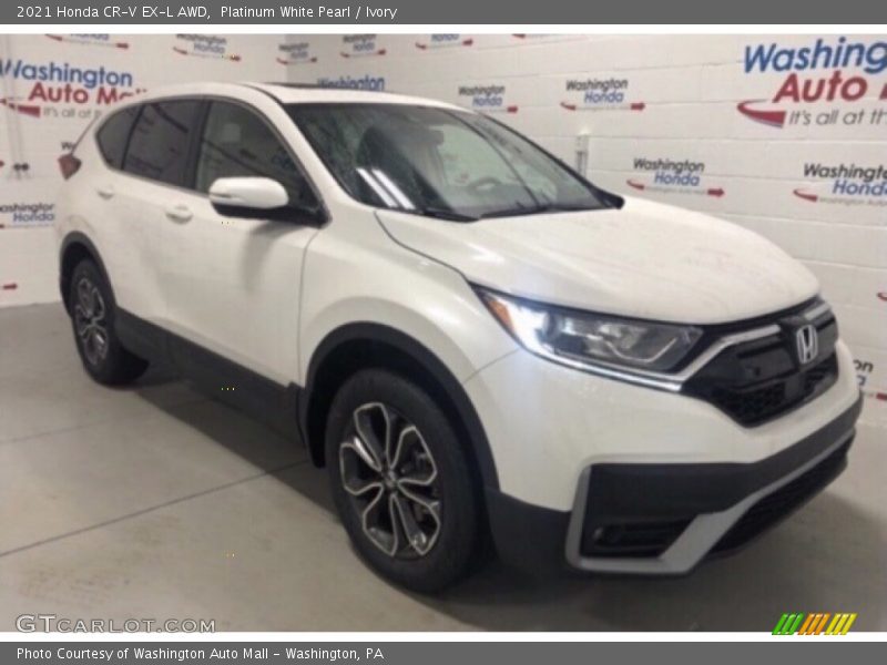 Platinum White Pearl / Ivory 2021 Honda CR-V EX-L AWD