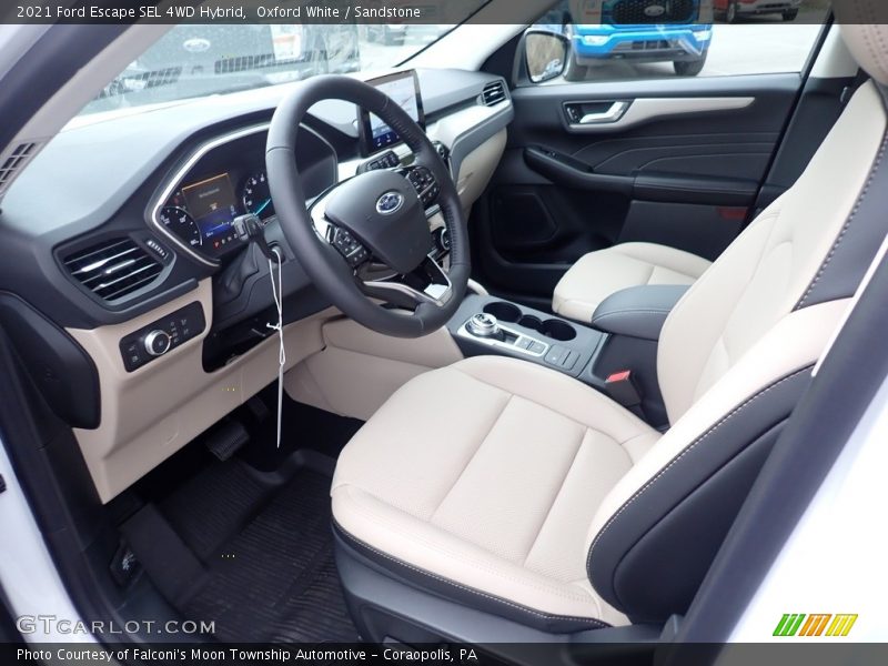Oxford White / Sandstone 2021 Ford Escape SEL 4WD Hybrid