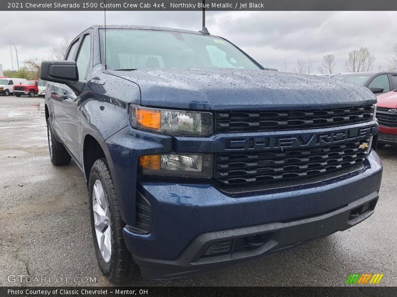 Northsky Blue Metallic / Jet Black 2021 Chevrolet Silverado 1500 Custom Crew Cab 4x4