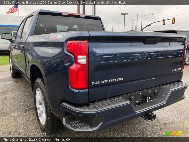 Northsky Blue Metallic / Jet Black 2021 Chevrolet Silverado 1500 Custom Crew Cab 4x4