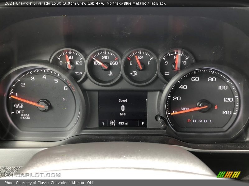 Northsky Blue Metallic / Jet Black 2021 Chevrolet Silverado 1500 Custom Crew Cab 4x4