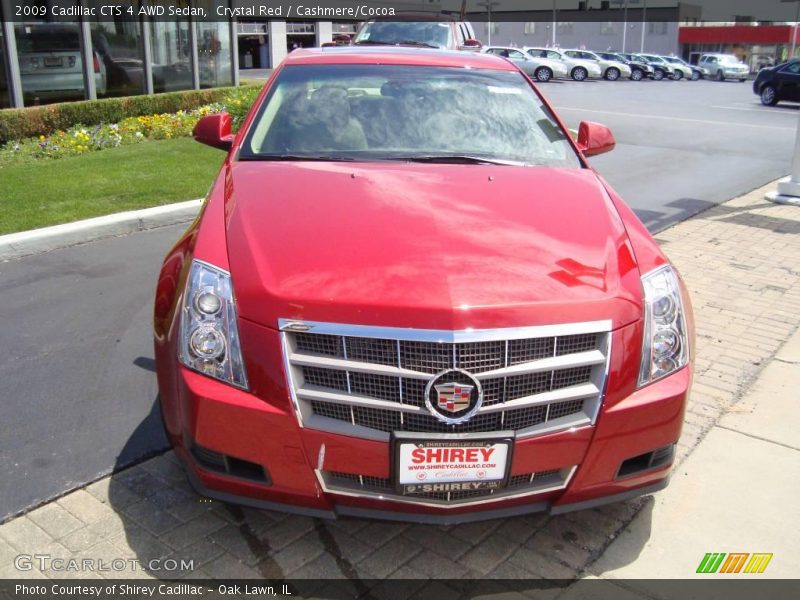 Crystal Red / Cashmere/Cocoa 2009 Cadillac CTS 4 AWD Sedan