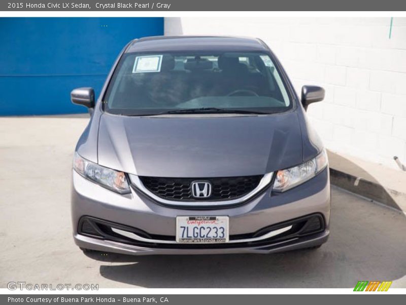 Crystal Black Pearl / Gray 2015 Honda Civic LX Sedan