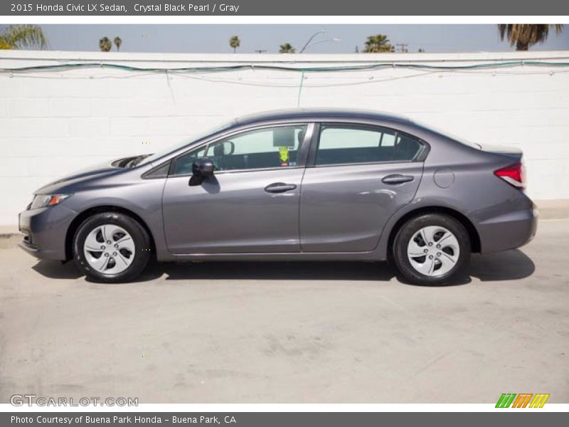 Crystal Black Pearl / Gray 2015 Honda Civic LX Sedan