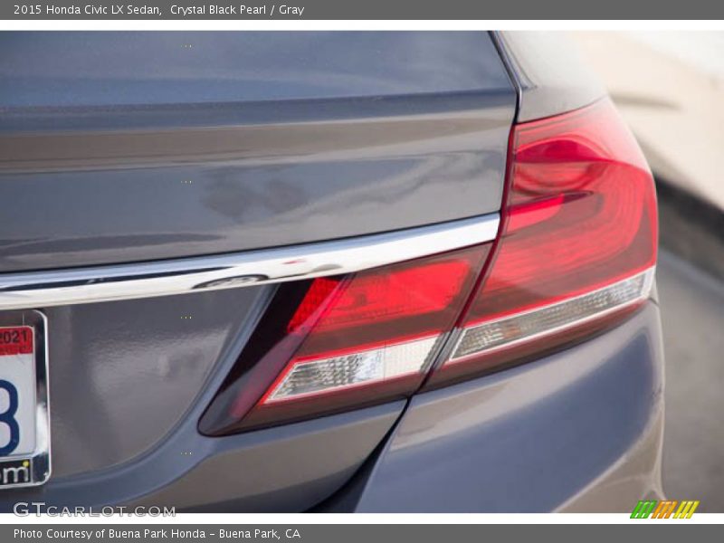 Crystal Black Pearl / Gray 2015 Honda Civic LX Sedan