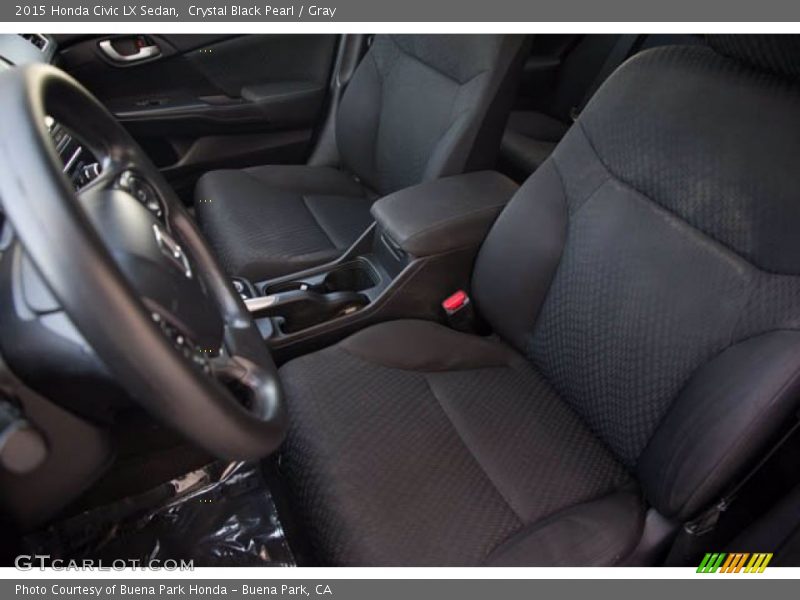 Crystal Black Pearl / Gray 2015 Honda Civic LX Sedan