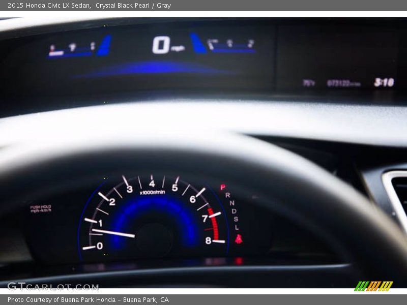 Crystal Black Pearl / Gray 2015 Honda Civic LX Sedan