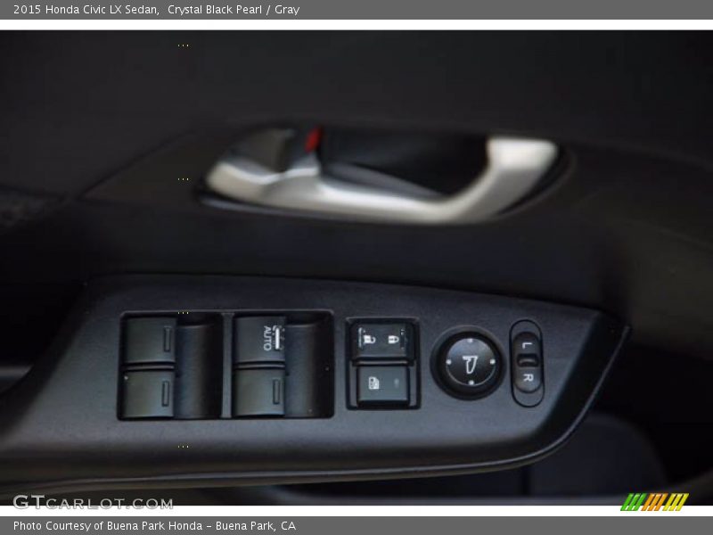Crystal Black Pearl / Gray 2015 Honda Civic LX Sedan