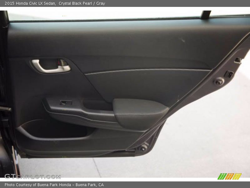 Crystal Black Pearl / Gray 2015 Honda Civic LX Sedan