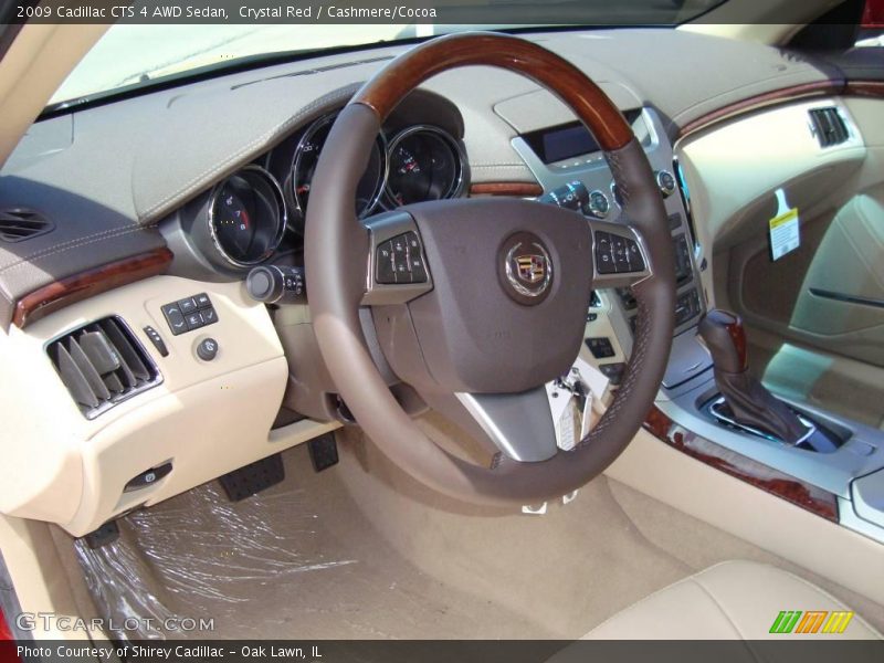 Crystal Red / Cashmere/Cocoa 2009 Cadillac CTS 4 AWD Sedan
