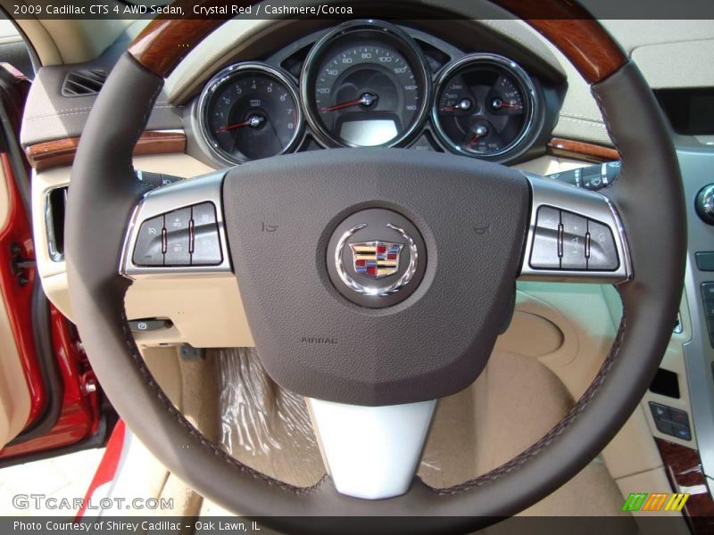 Crystal Red / Cashmere/Cocoa 2009 Cadillac CTS 4 AWD Sedan