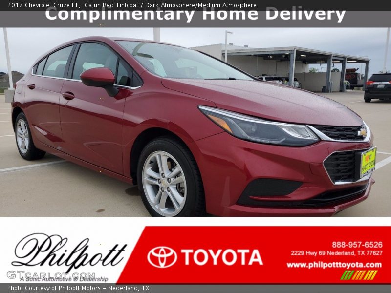 Cajun Red Tintcoat / Dark Atmosphere/Medium Atmosphere 2017 Chevrolet Cruze LT